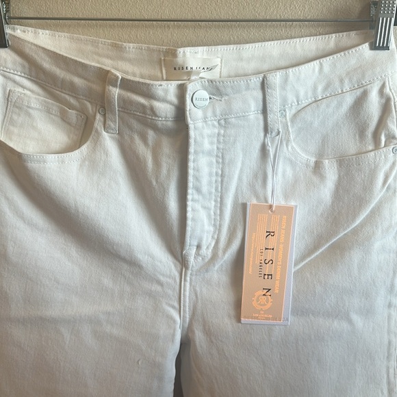 Risen Odette Wide Leg High Rise Jeans White Stretch Womens Size 13 - Picture 5 of 12
